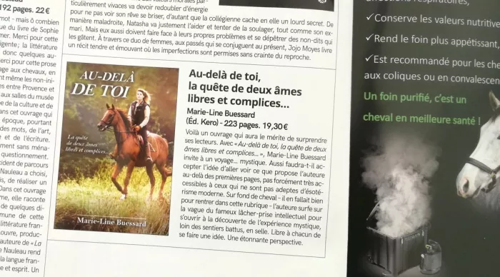 Rédactionnels GP magazine Cheval Pratique pour le Roman AU-DELA DE TOI.