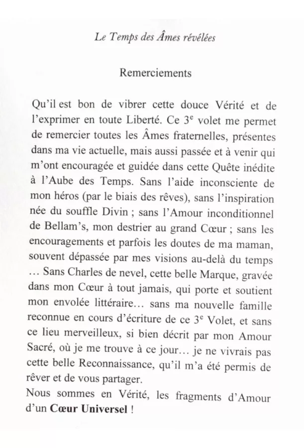 La Plénitude... le Temps des Âmes révélées